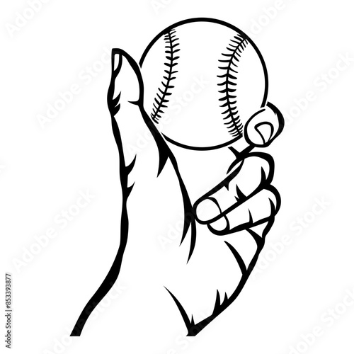 Hand Holding Baseball Style