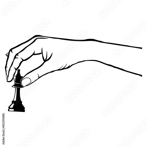 Hand Holding Chess Piece photo