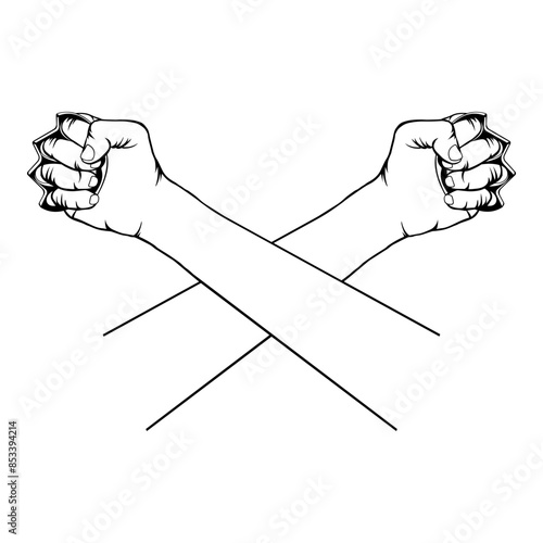Hand With Brass Knuckles Logo