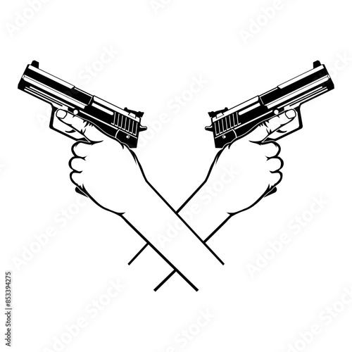 Handgun Logo Hand Gun Silencer Gun