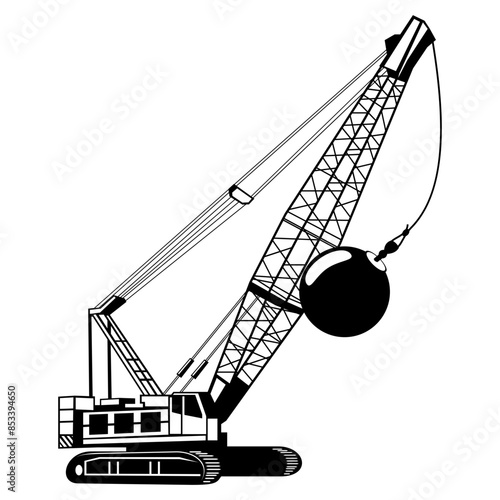 Heavy Equipment Crane Wrecking Ball
