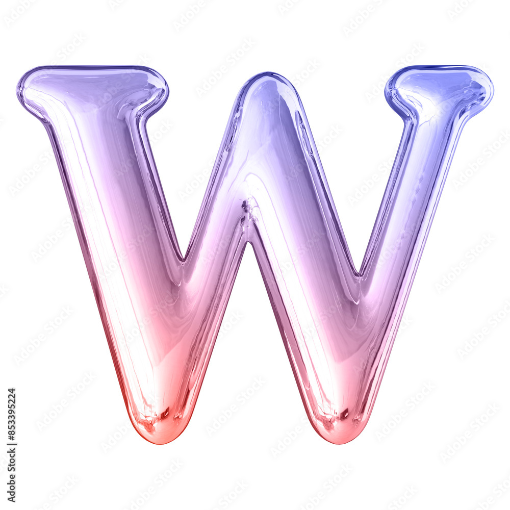 Gradient 3D Font Letter W uppercase Gradient 3D Font Letter W uppercase