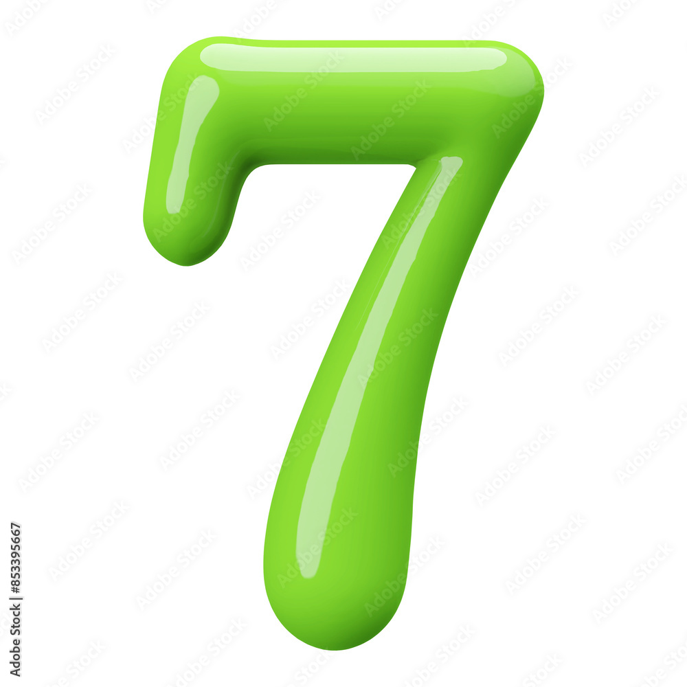 Green 3D Number 7 Green 3D Number 7