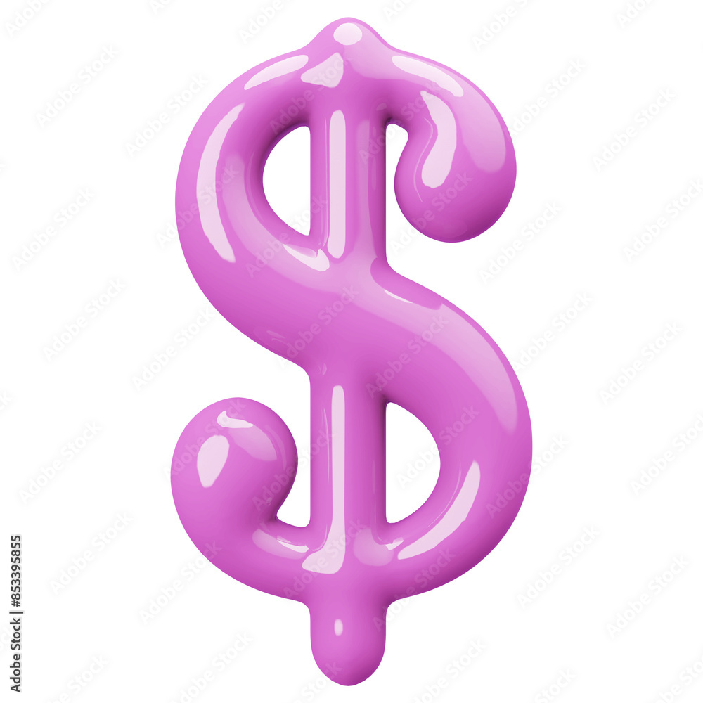 Fototapeta premium Pink 3D Dollar Symbol
