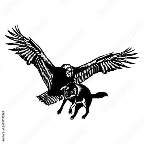 Hunting Vulture vs Wolf