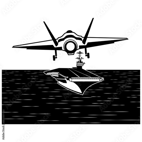 Landing Fighter Jet On Aircraft Carrier