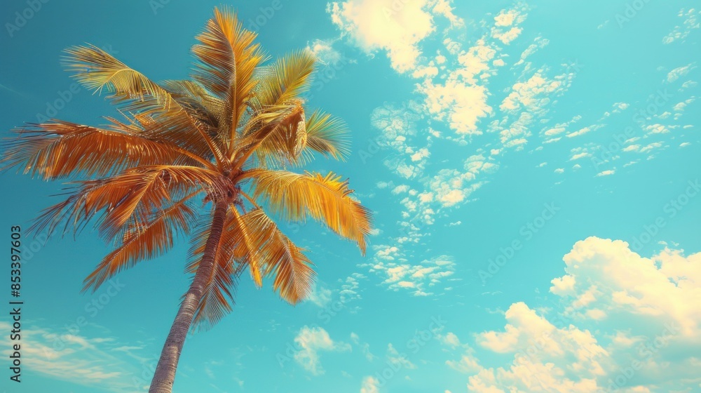 Tropical Palm Tree Under a Cloudy Sky Tropical Palm Tree Under a Cloudy Sky