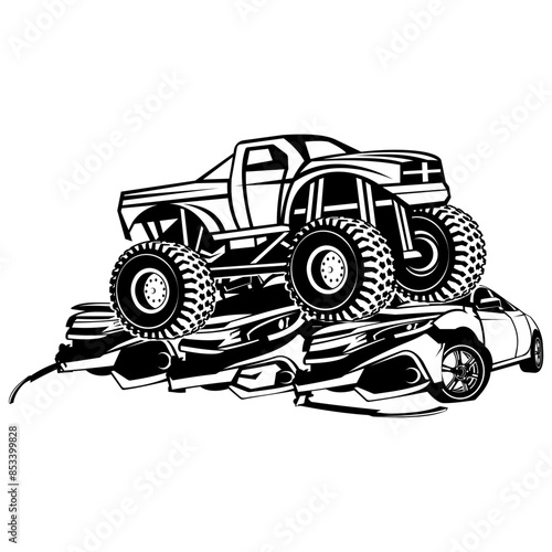 Monster Truck Smashing Cars