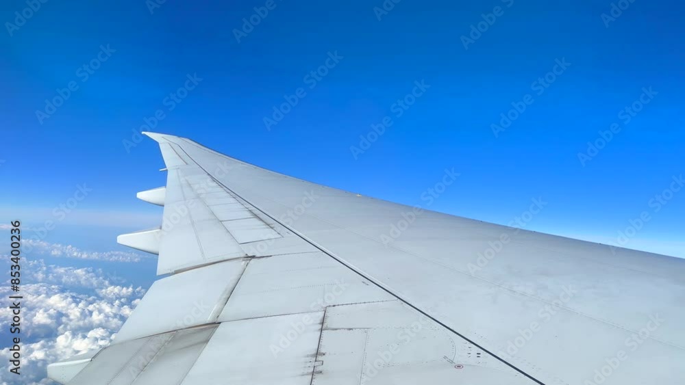 The plane is flying in the beautiful sky. The plane is flying in the beautiful sky.