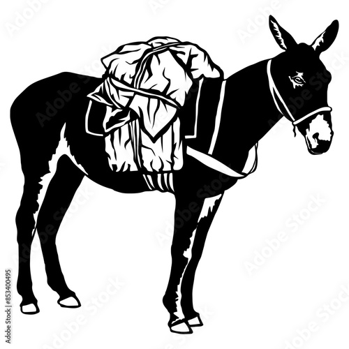 Mule Loaded With Cargo Mule Farm Animals Mule