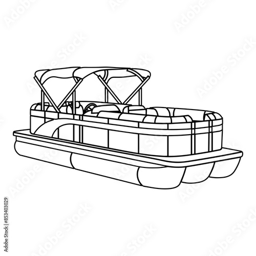 Pontoon Boat Outline