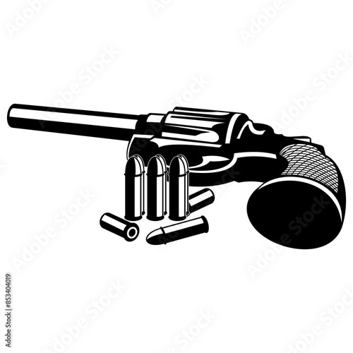 Revolver And Bullets Logo