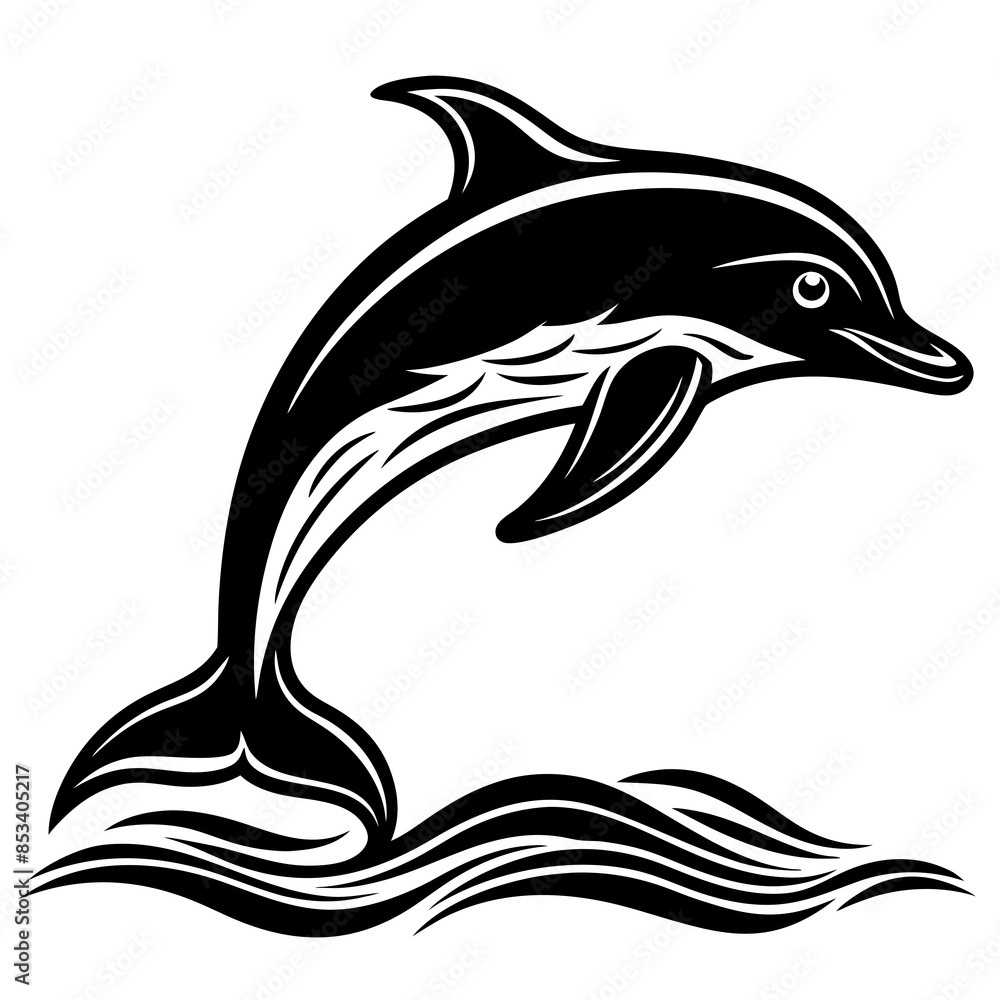 Fototapeta premium dolphin vector silhouette illustration and svg