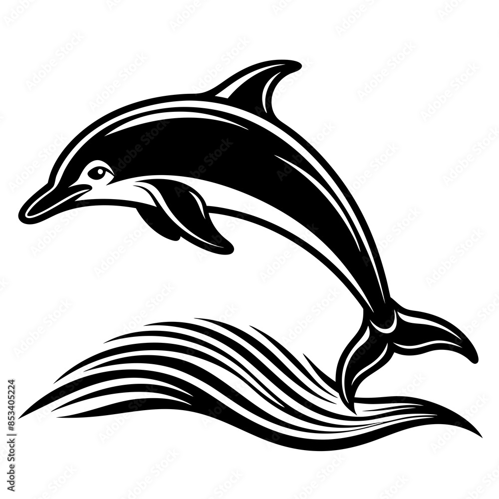 Fototapeta premium dolphin vector silhouette illustration and svg