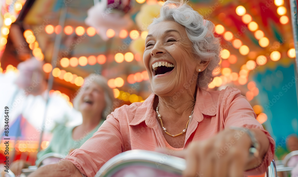 Elderly doing holiday activities happily and having fun. Elderly doing holiday activities happily and having fun.