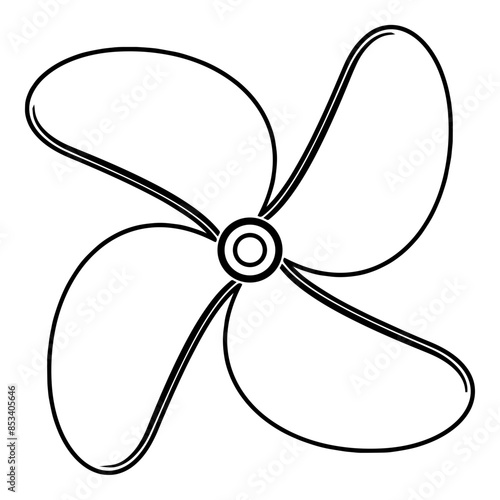 Ship Rudder Propeller Outline