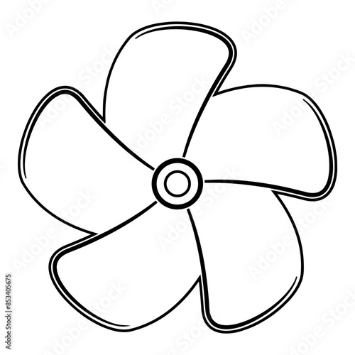 Ship Rudder Propeller Outline