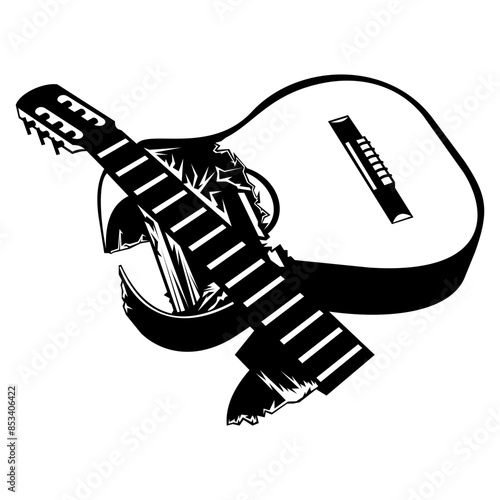 Smashed Broken Guitar