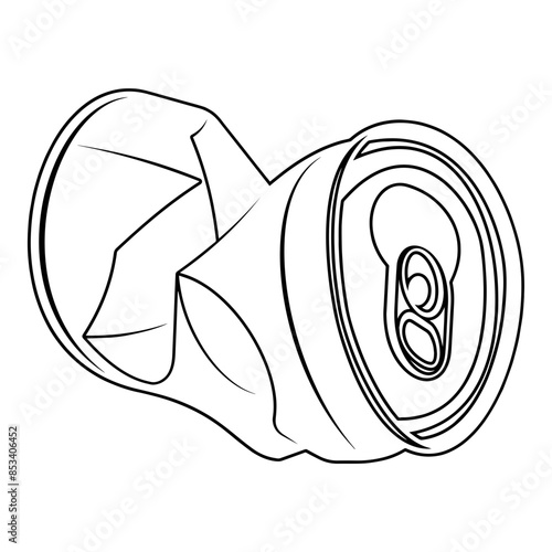 Smashed Soda Can  Outline