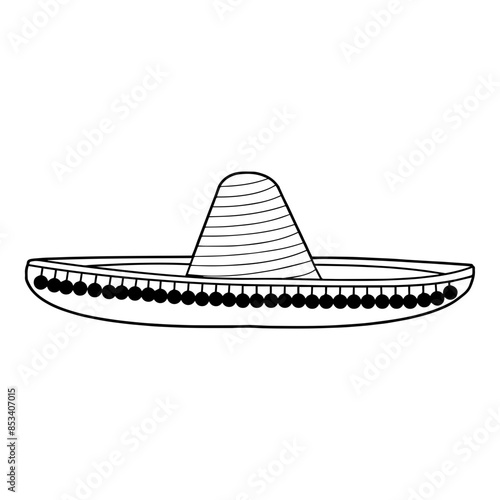 Sombrero Hat Outline