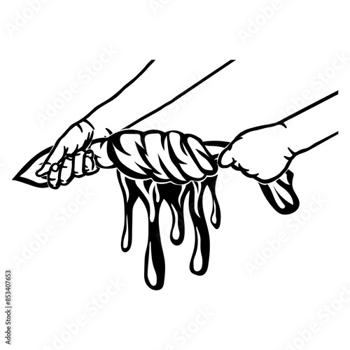 Squeezing Wet Cloth  Laundry Laundromat Laundry