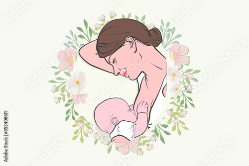 Hand drawn breastmilk vector illustration.
