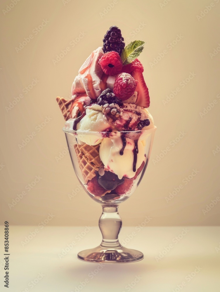 Rustic Ice Cream Sundae Delicacy: Vibrant Colors illustration, Food Blogger Instagram Posts, Wallpaper, banner design, brochure, web, Rustic Ice Cream Sundae Delicacy: Vibrant Colors illustration, Food Blogger Instagram Posts, Wallpaper, banner design, brochure, web,