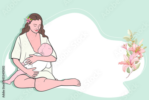Hand drawn breastmilk vector illustration.