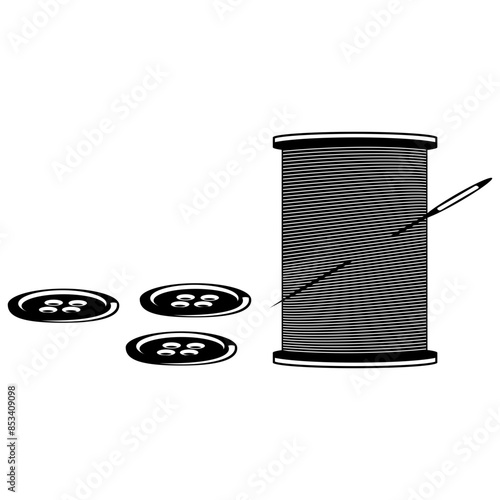 Tailor Logo  Sewing Sewing Needle, Thread and Buttons Sewing