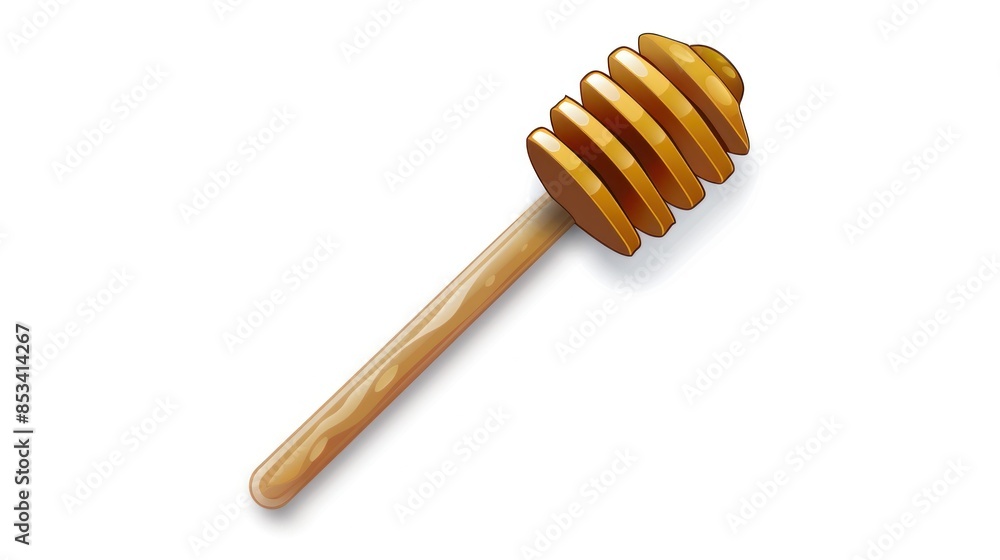 Wooden Honey Dipper with Yellow Honey Wooden Honey Dipper with Yellow Honey
