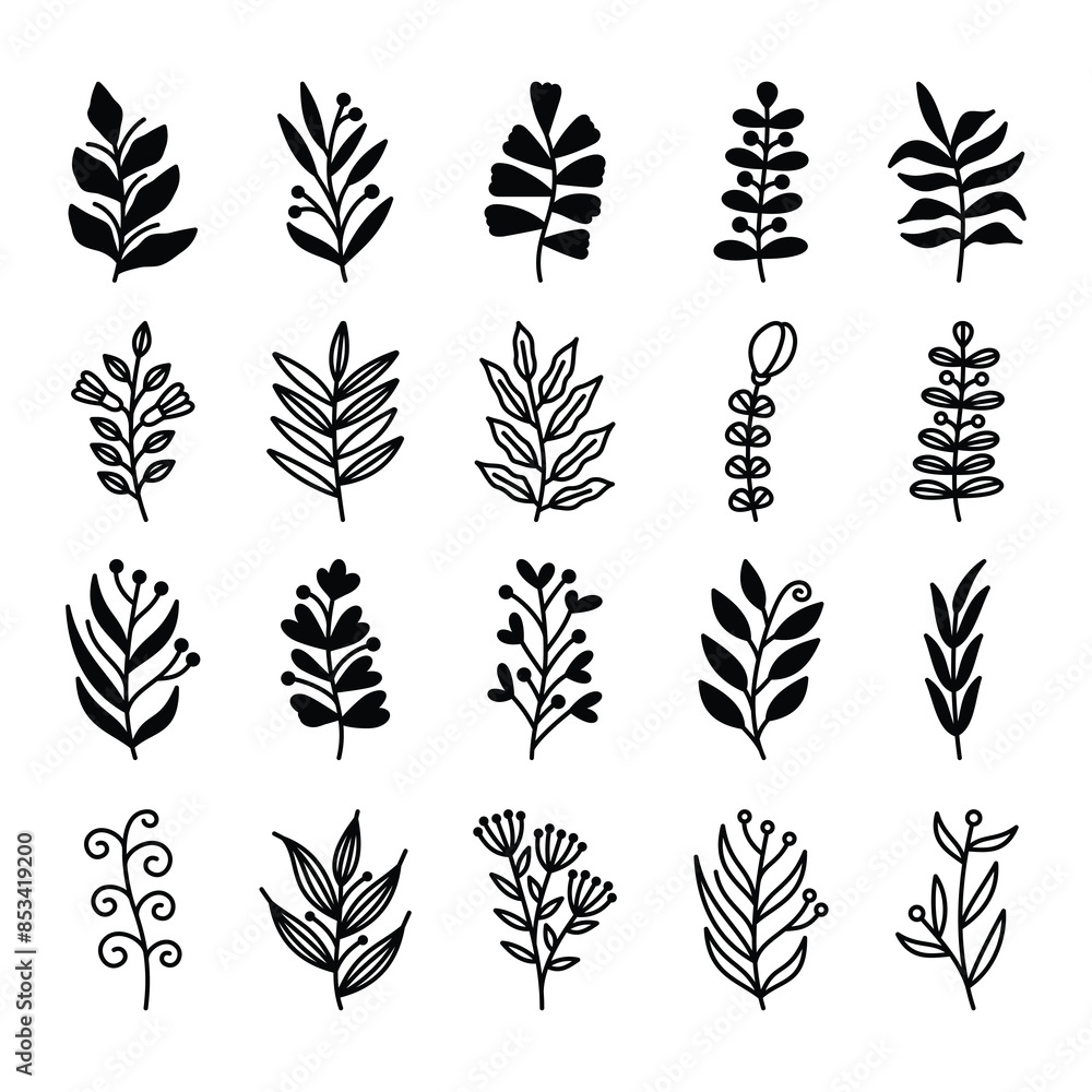 Set of leaves illustration vector Set of leaves illustration vector