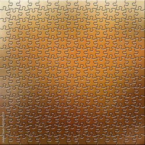 Gold texture jigsaw puzzle background stock illustration.	