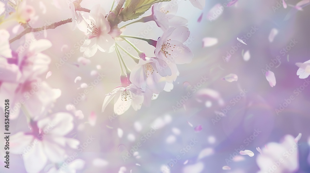 Sakura blossoms in full bloom, a gentle breeze scattering petals; close-up, soft focus, morning light, warm pastel colors. Sakura blossoms in full bloom, a gentle breeze scattering petals; close-up, soft focus, morning light, warm pastel colors.