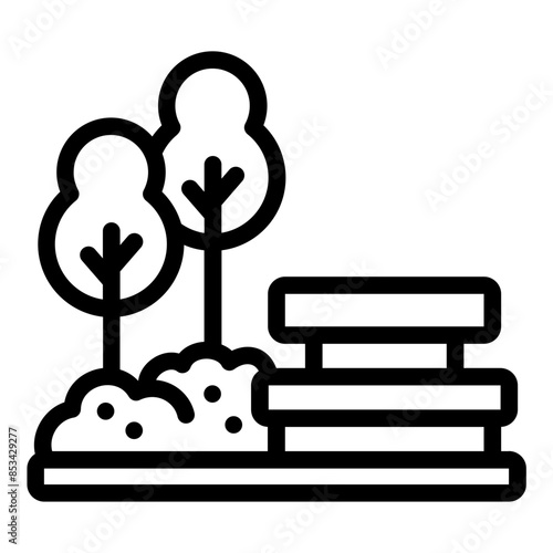 Park landscape icon