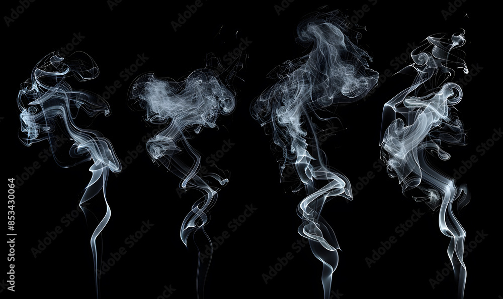 Abstract white smoke or steam swirls Abstract white smoke or steam swirls