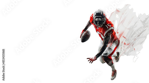 Rugby player, american football player on white background