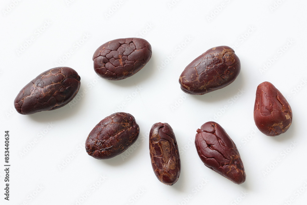 Cocoa beans isolated on white Cocoa beans isolated on white