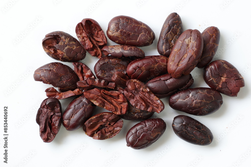 Cocoa beans isolated on white background Cocoa beans isolated on white background
