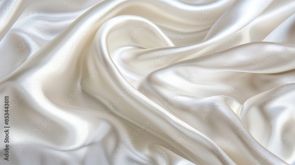 Shiny White Silk Fabric: Bridal Elegance - Close-Up Texture, Minimal Background - Luxurious and Reflective Wedding Material - High-Quality Silk Visuals - Stunning Bridal Photography Shiny White Silk Fabric: Bridal Elegance - Close-Up Texture, Minimal Background - Luxurious and Reflective Wedding Material - High-Quality Silk Visuals - Stunning Bridal Photography