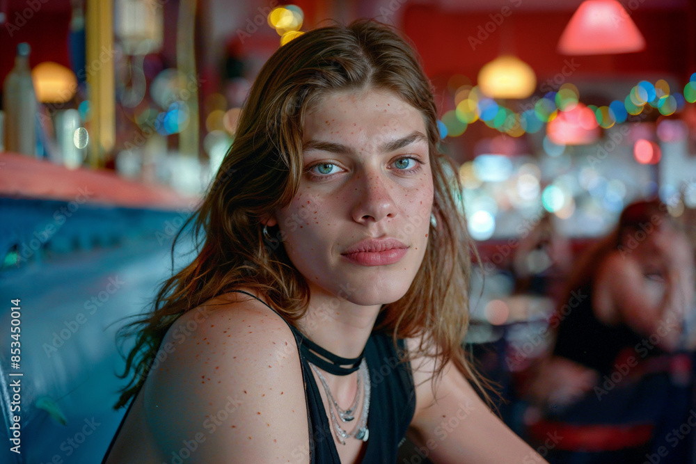 Close up portrait of a teenager, non binary, trans, transgender Close up portrait of a teenager, non binary, trans, transgender