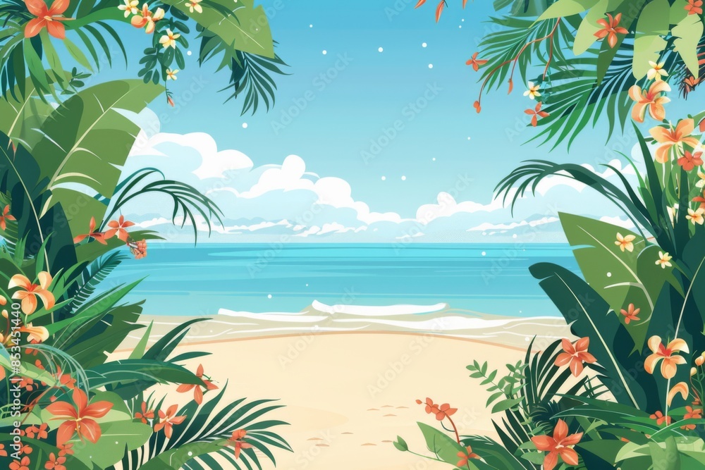 Obraz premium Summer Background illustration created with Generative AI