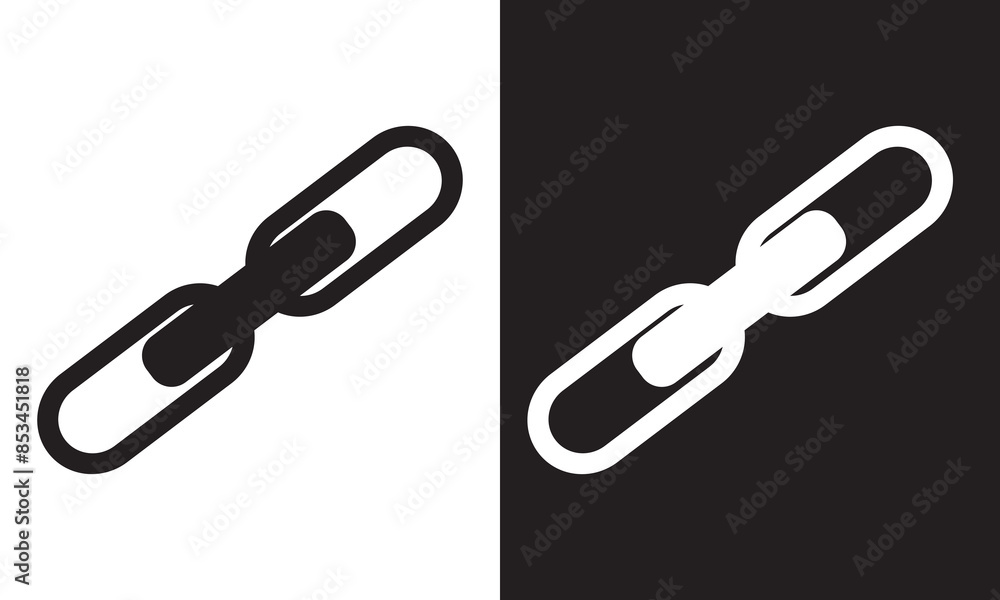 Vector illustration of chain pattern set of braided ropes in white and black background. Link icon. EPS 10 Vector illustration of chain pattern set of braided ropes in white and black background. Link icon. EPS 10