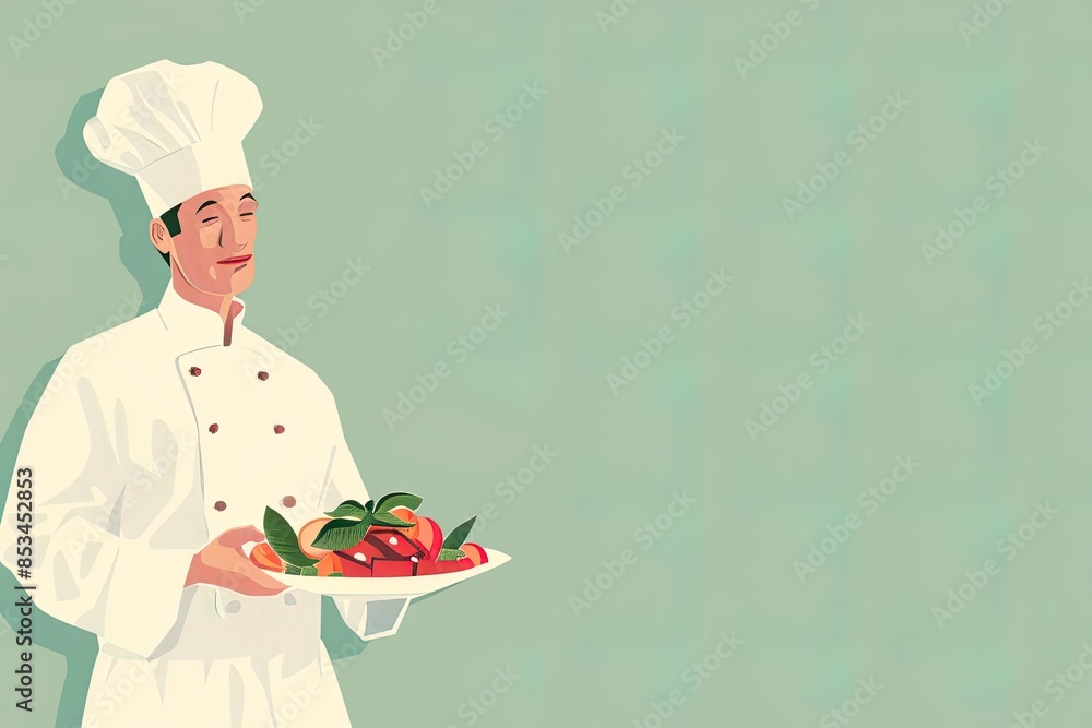 Chef Holding a Plate of Gourmet Food Chef Holding a Plate of Gourmet Food