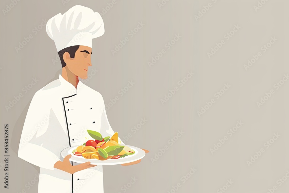 Chef Holding a Plate of Gourmet Food Chef Holding a Plate of Gourmet Food