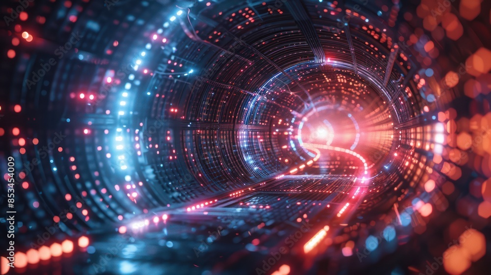 Obraz premium Abstract Futuristic Tunnel of Light