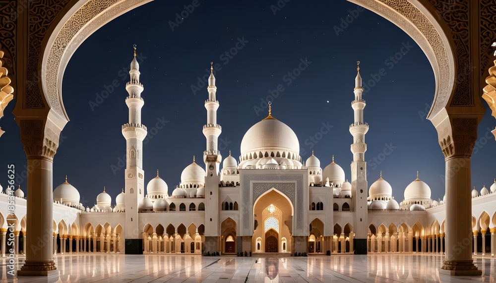 Fototapeta premium Grand Mosque Under the Starry Sky