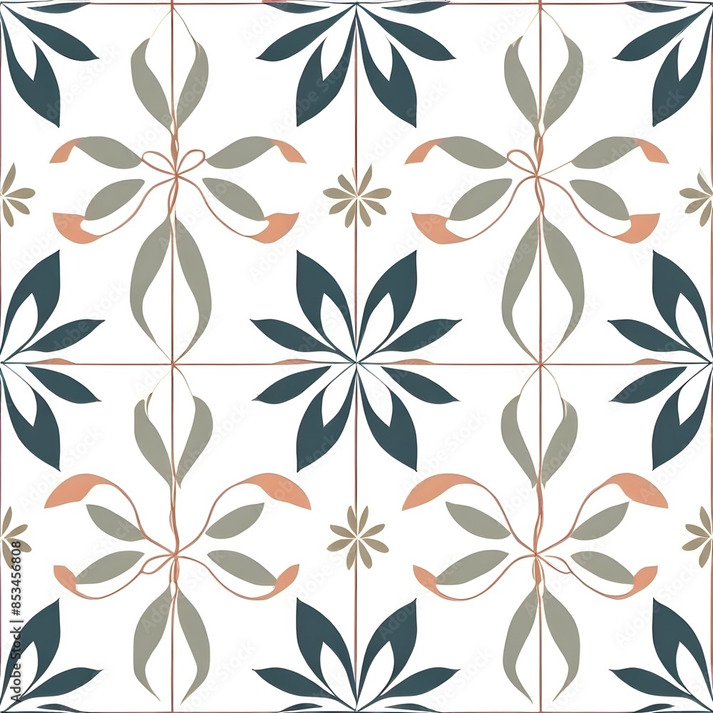Elegant blue floral pattern with white flowers on a soft background Elegant blue floral pattern with white flowers on a soft background