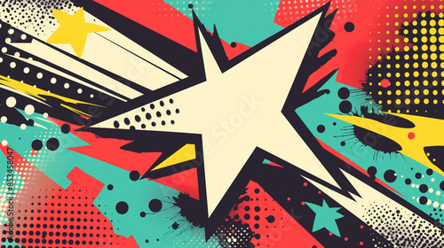 Wallpaper Mural A colorful, abstract background with a white star in the middle Torontodigital.ca