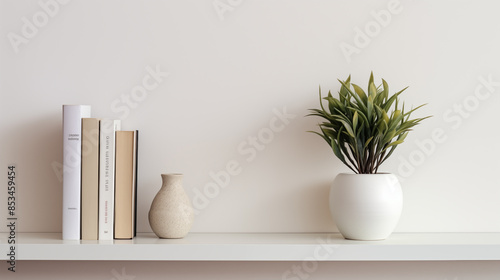 Minimal White Shelf with Thoughtful Decor