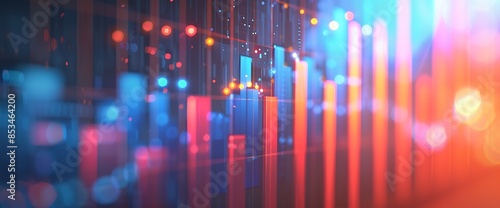 HD bar graph showing a sharp increase in stock values. © shani